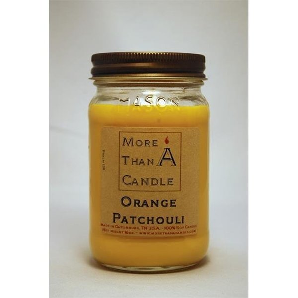 More Than A Candle More Than A Candle OPT16M 16 oz Mason Jar Soy Candle; Orange Patchouli OPT16M